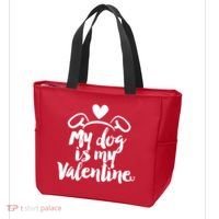 My Dog Is My Valentine Cute Tote Bag thumb 3