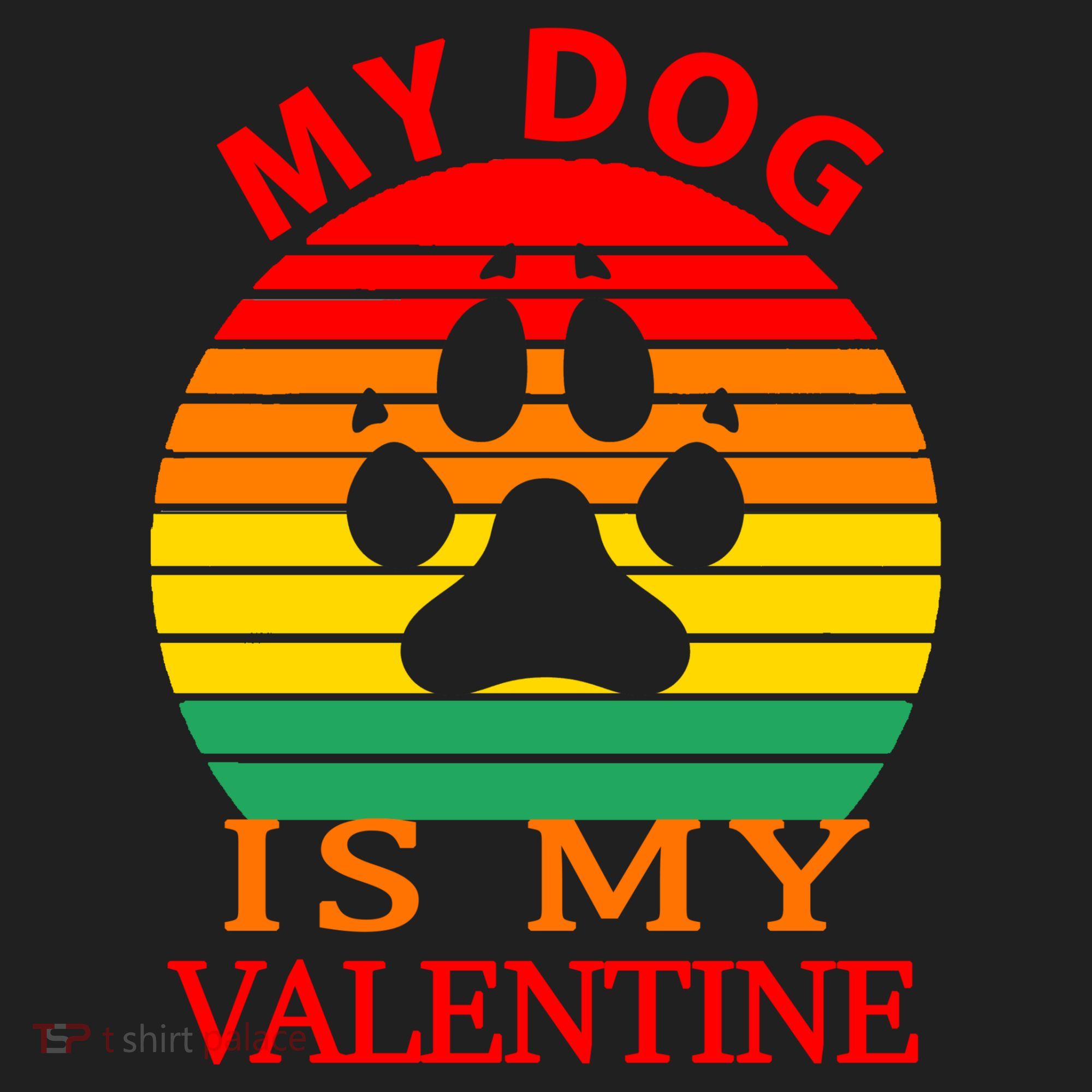 My Dog Is My Valentine Retro Women's Sweatshirt