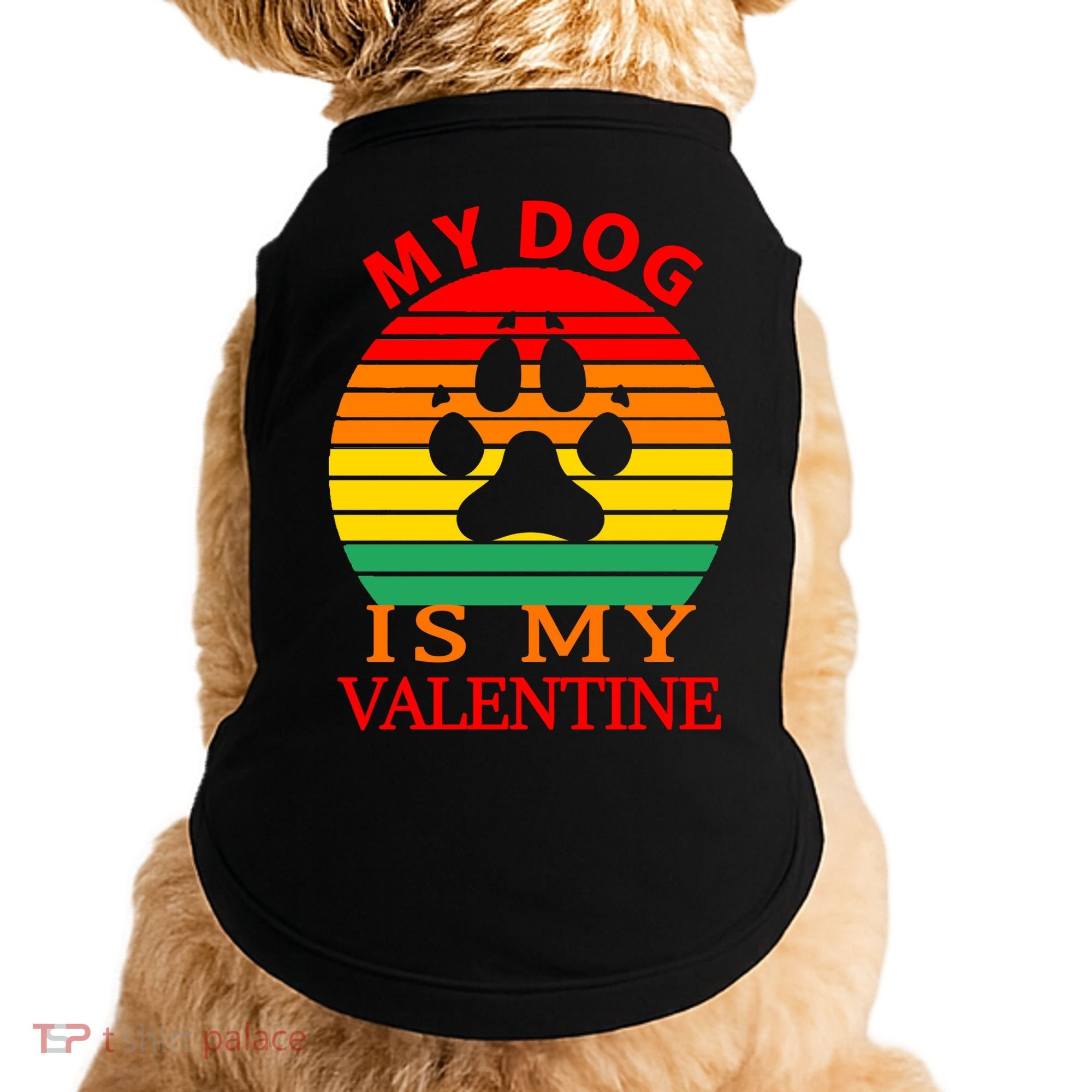 My Dog Is My Valentine Retro Doggie Tank