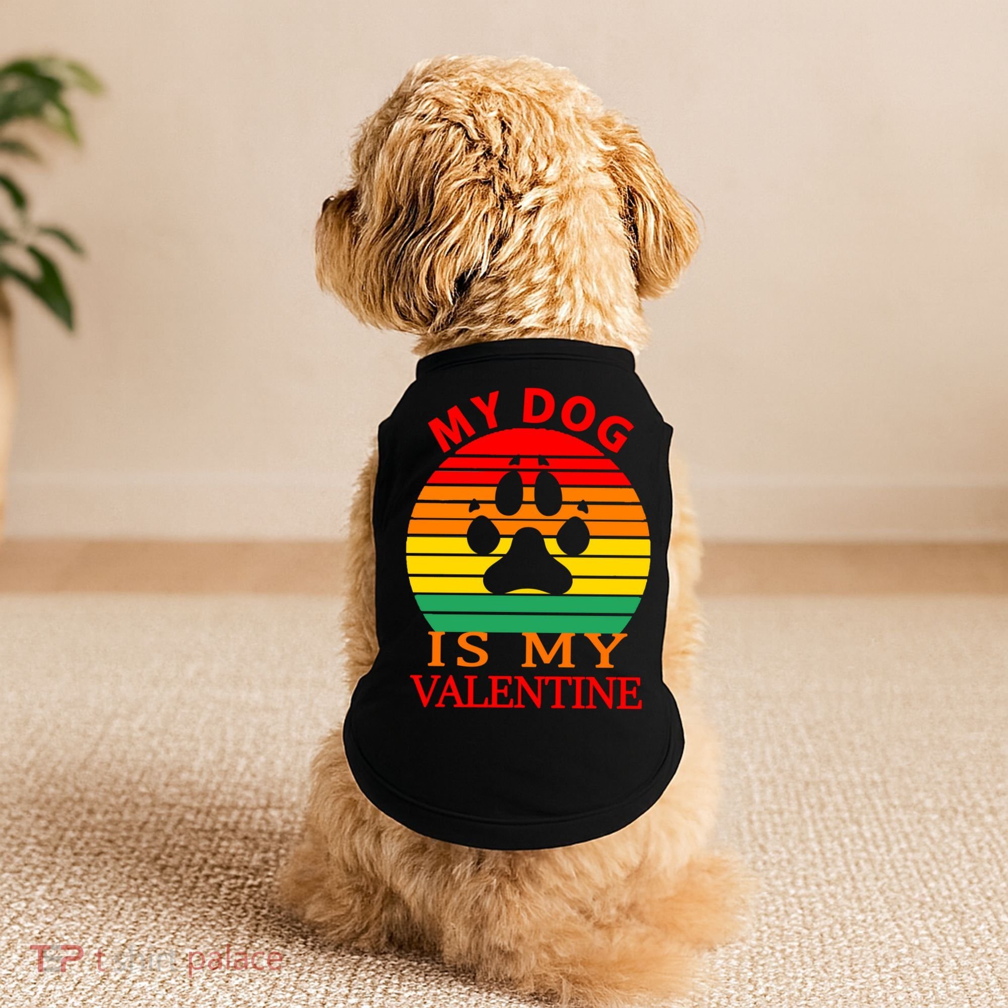 My Dog Is My Valentine Retro Doggie Tank