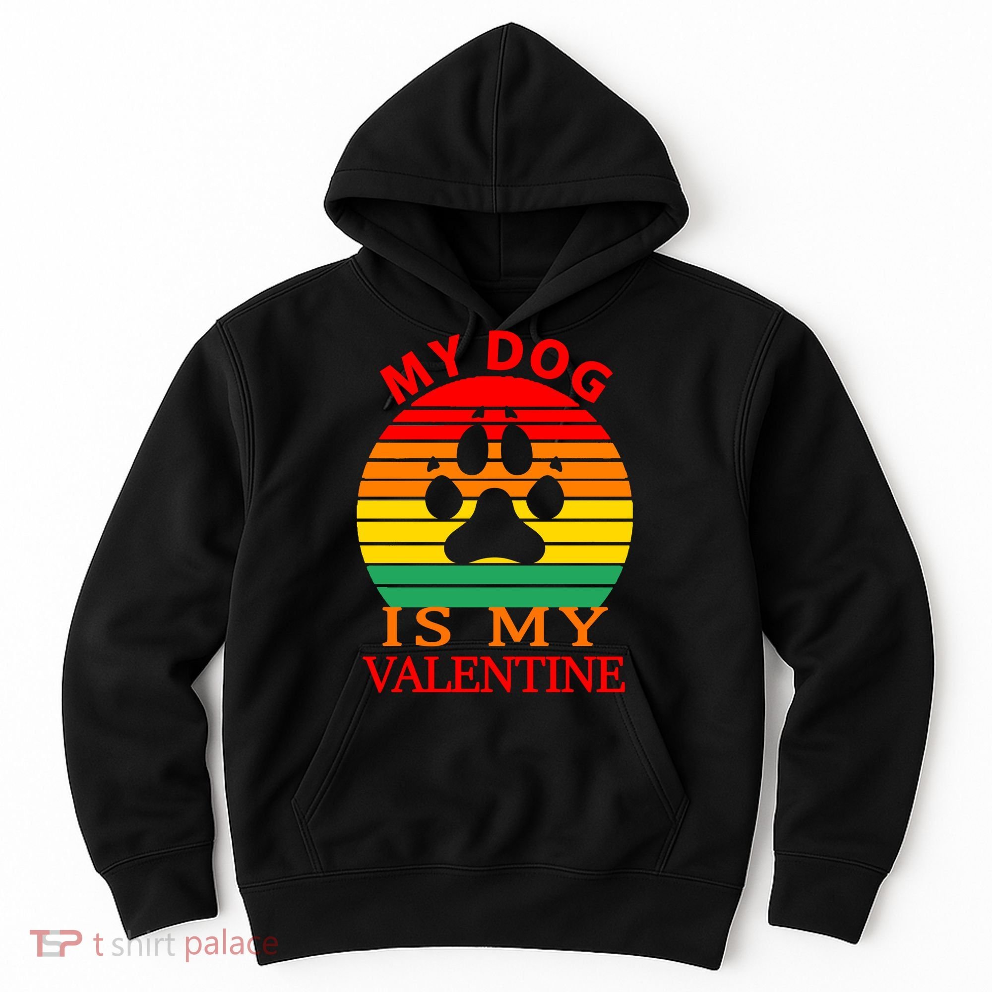 My Dog Is My Valentine Retro Hoodie