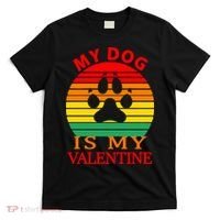 My Dog Is My Valentine Retro T-Shirt thumb 0