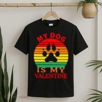 My Dog Is My Valentine Retro T-Shirt thumb 2