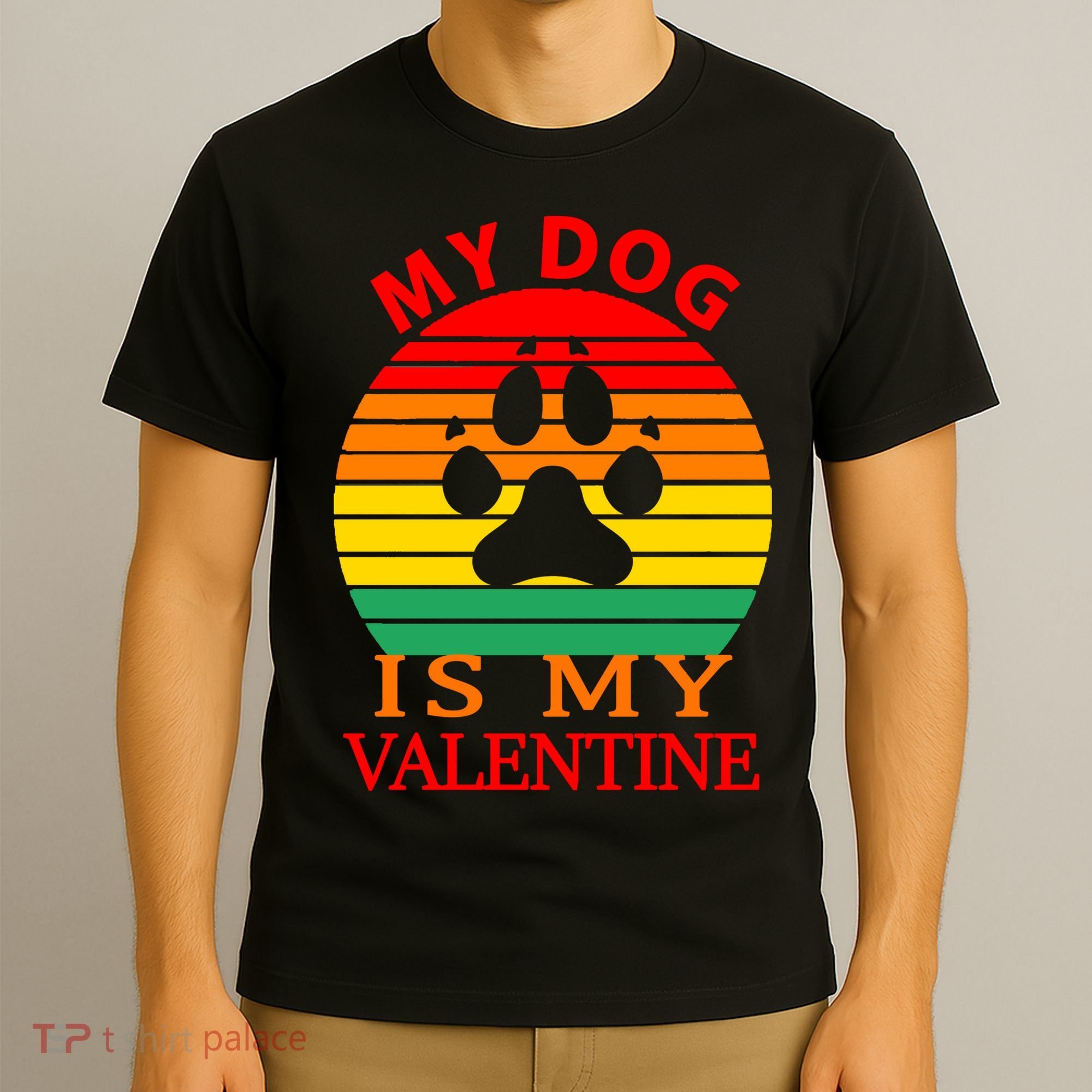 My Dog Is My Valentine Retro T-Shirt