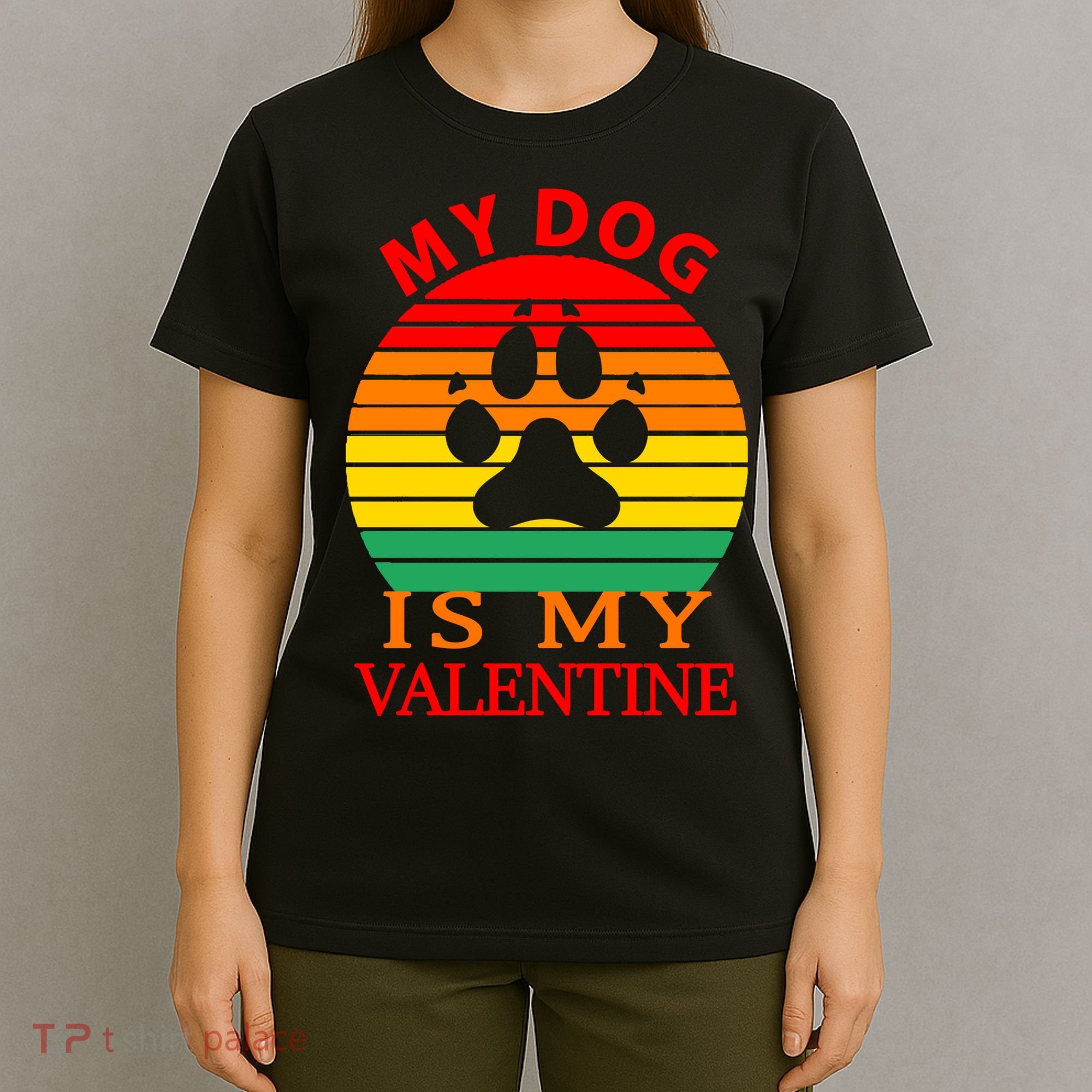 My Dog Is My Valentine Retro T-Shirt