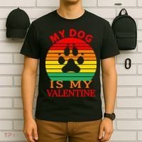 My Dog Is My Valentine Retro T-Shirt thumb 6