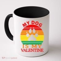 My Dog Is My Valentine Retro Coffee Mug thumb 0