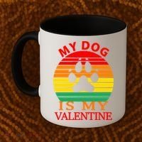 My Dog Is My Valentine Retro Coffee Mug thumb 2