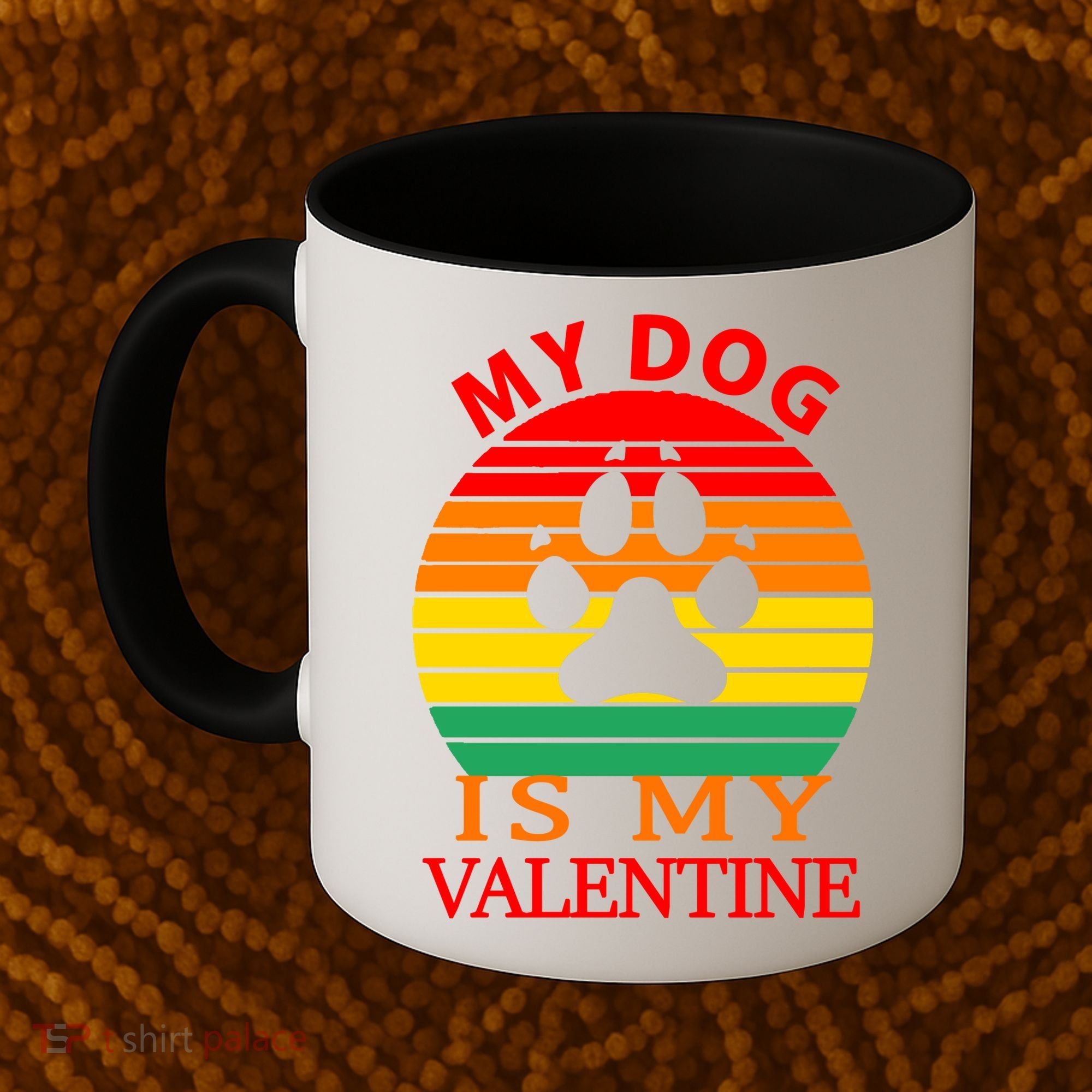 My Dog Is My Valentine Retro Coffee Mug