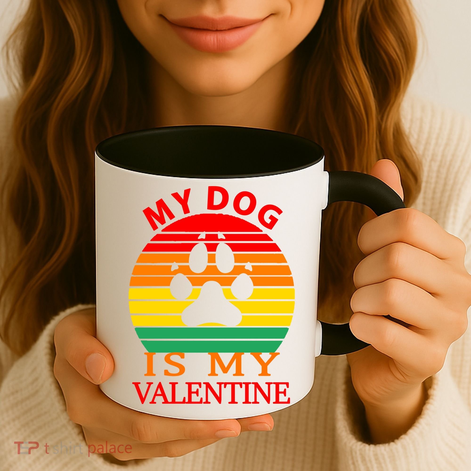 My Dog Is My Valentine Retro Coffee Mug