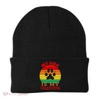 My Dog Is My Valentine Retro Beanie thumb 0