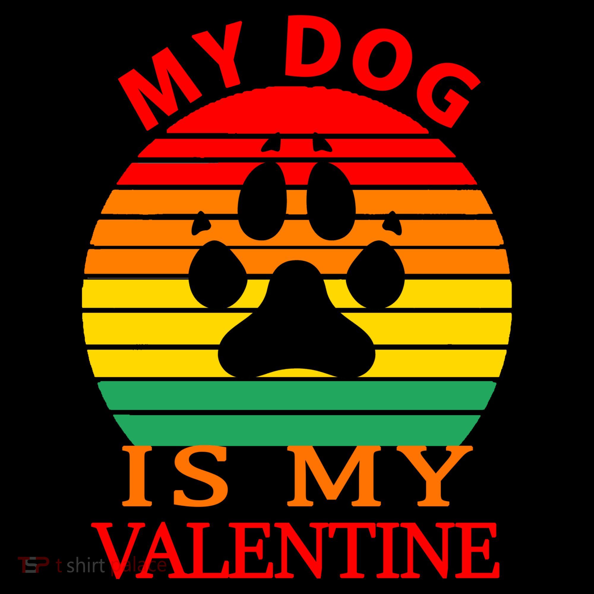 My Dog Is My Valentine Retro Women's Hoodie
