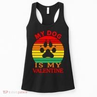 My Dog Is My Valentine Retro Women's Tank Top thumb 0