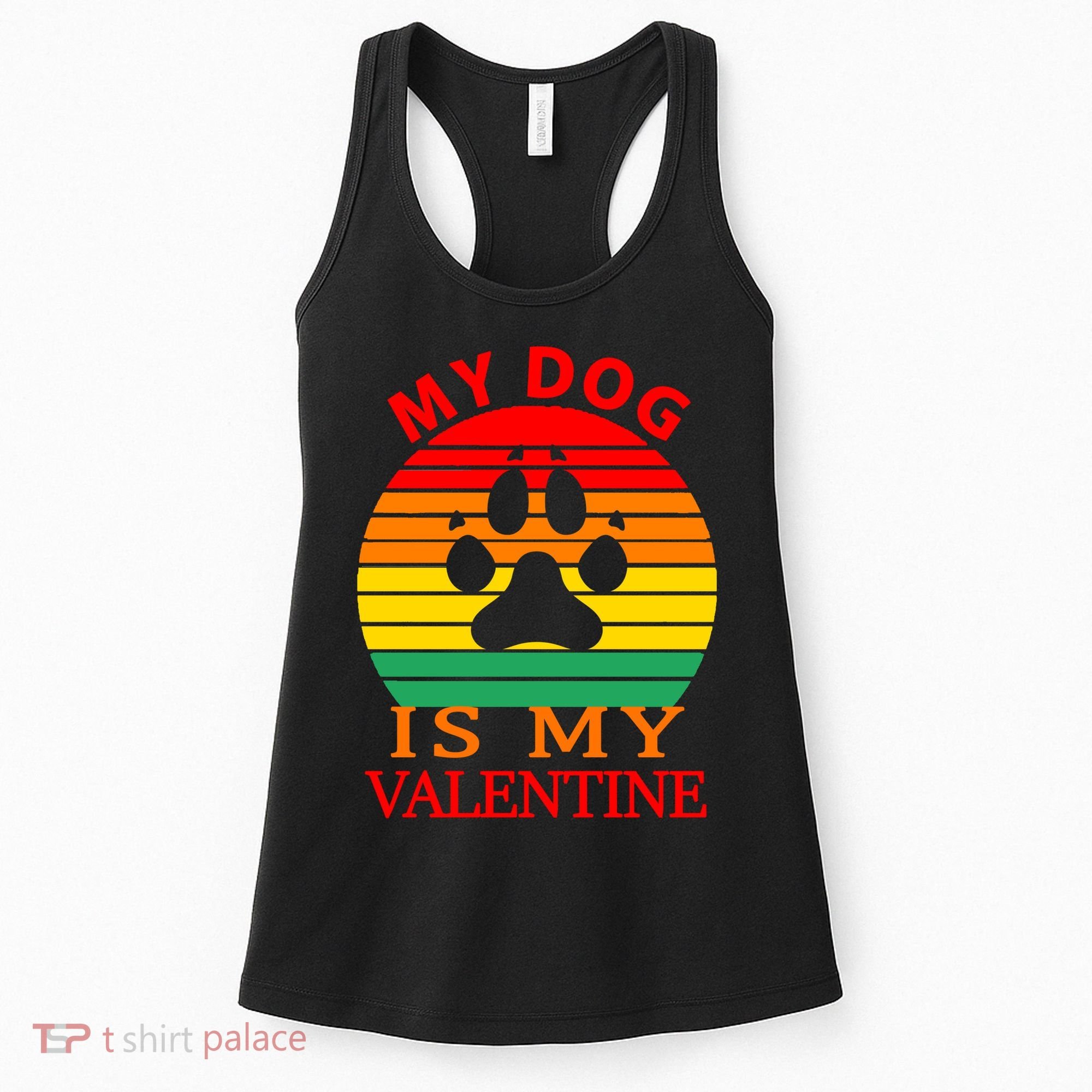 My Dog Is My Valentine Retro Women's Tank Top