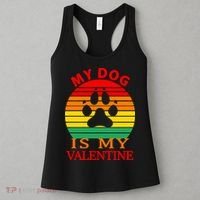 My Dog Is My Valentine Retro Women's Tank Top thumb 3