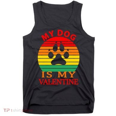 My Dog Is My Valentine Retro Tank Top
