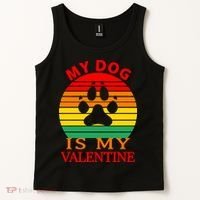 My Dog Is My Valentine Retro Tank Top thumb 2