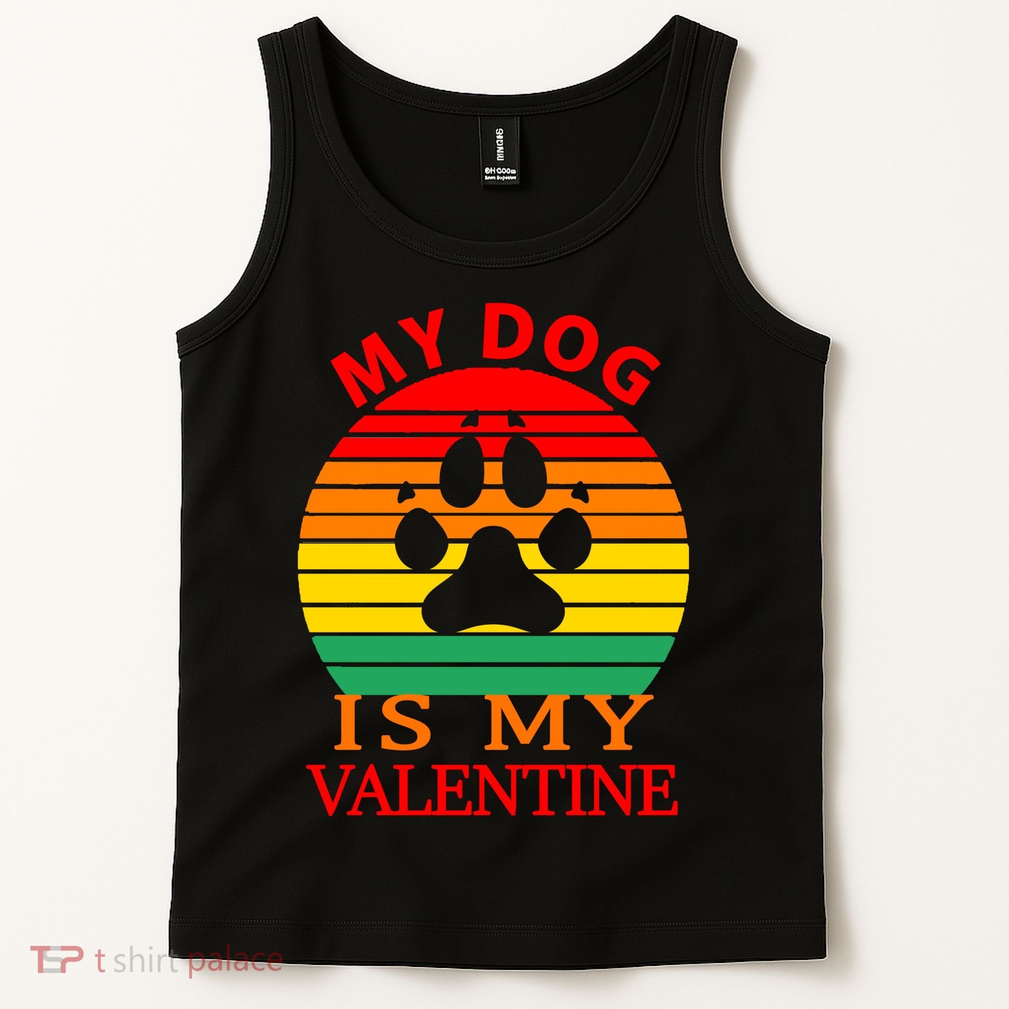 My Dog Is My Valentine Retro Tank Top