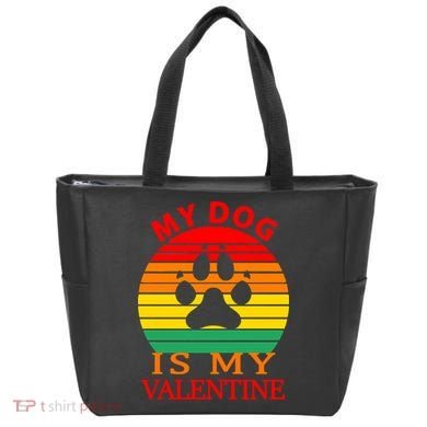 My Dog Is My Valentine Retro Tote Bag