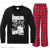 My Drinking Team Has A Bowling Problem Kids Long Sleeve Plaid Pajama Set thumb 0