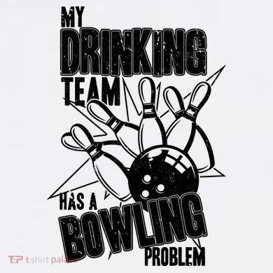 My Drinking Team Has A Bowling Problem Comfort Colors Garment-Dyed Hooded Sweatshirt