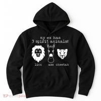 My Ex Has Three Spirit Animals Lion Ass Cheetah Hoodie thumb 0