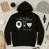 My Ex Has Three Spirit Animals Lion Ass Cheetah Hoodie thumb 3