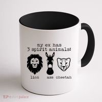 My Ex Has Three Spirit Animals Lion Ass Cheetah Coffee Mug thumb 1