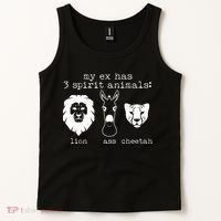 My Ex Has Three Spirit Animals Lion Ass Cheetah Tank Top thumb 2