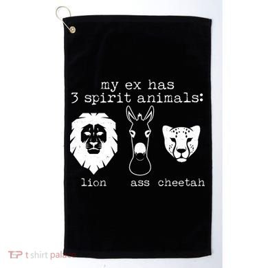 My Ex Has Three Spirit Animals Lion Ass Cheetah Golf Towel