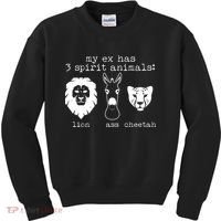 My Ex Has Three Spirit Animals Lion Ass Cheetah Kids Sweatshirt thumb 0