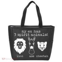 My Ex Has Three Spirit Animals Lion Ass Cheetah Tote Bag thumb 0