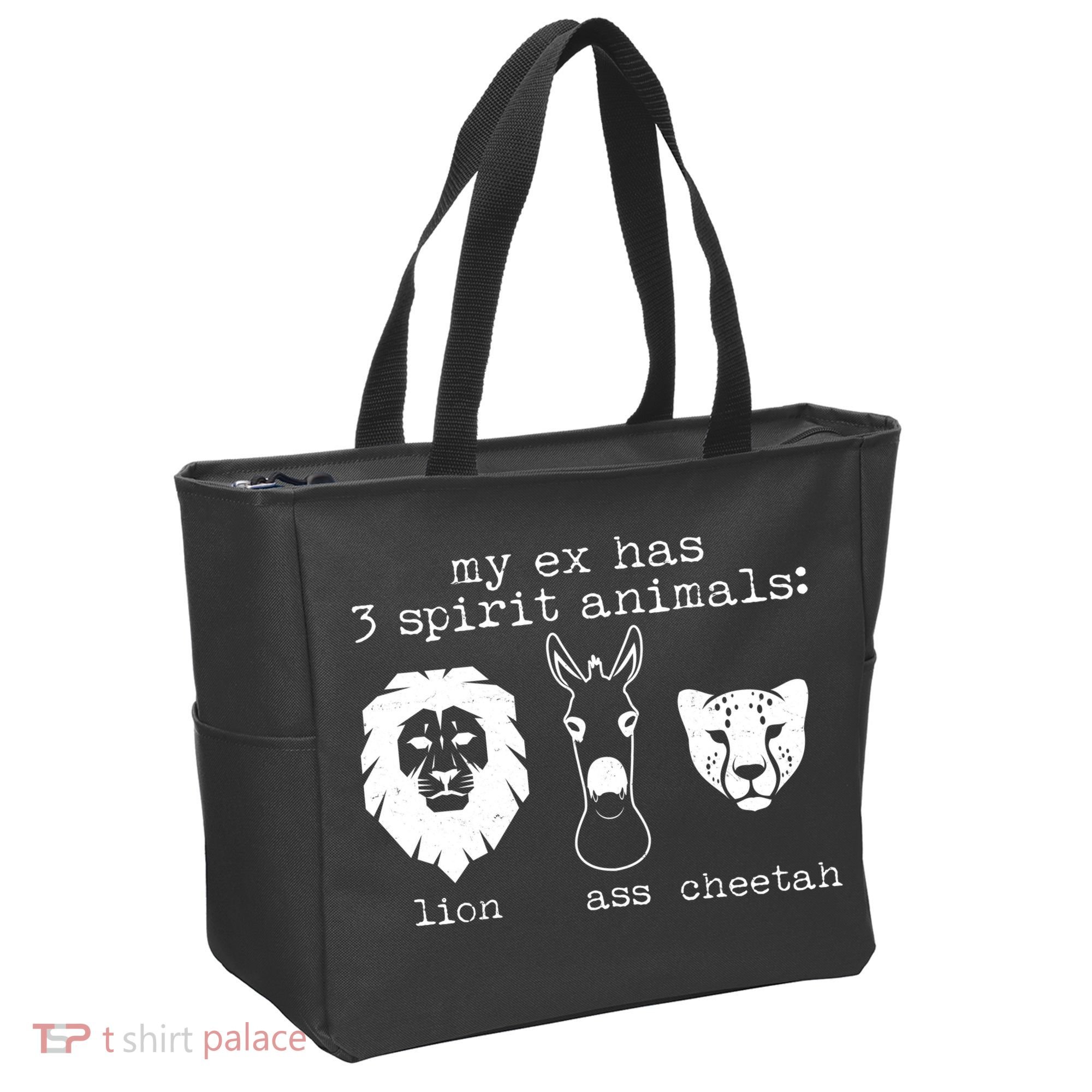 My Ex Has Three Spirit Animals Lion Ass Cheetah Tote Bag