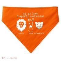 My Ex Has Three Spirit Animals Lion Ass Cheetah USA-Made Doggie Bandana thumb 0