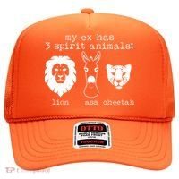 My Ex Has Three Spirit Animals Lion Ass Cheetah Hat thumb 0