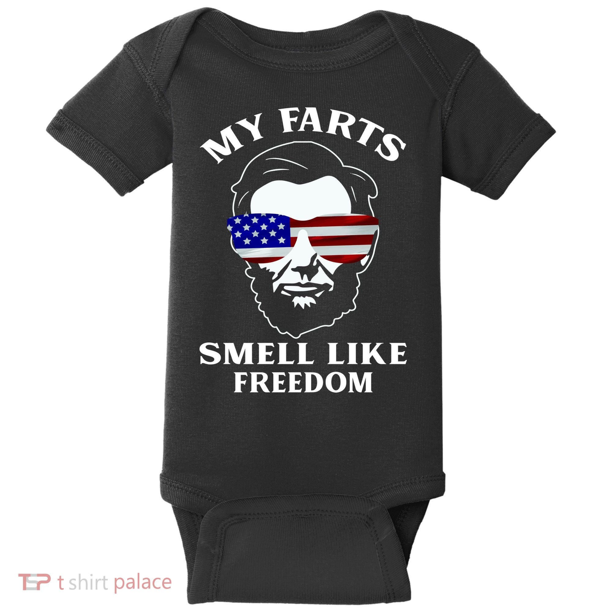 My Farts Smell Like Freedom Abraham Lincoln Baby Bodysuit