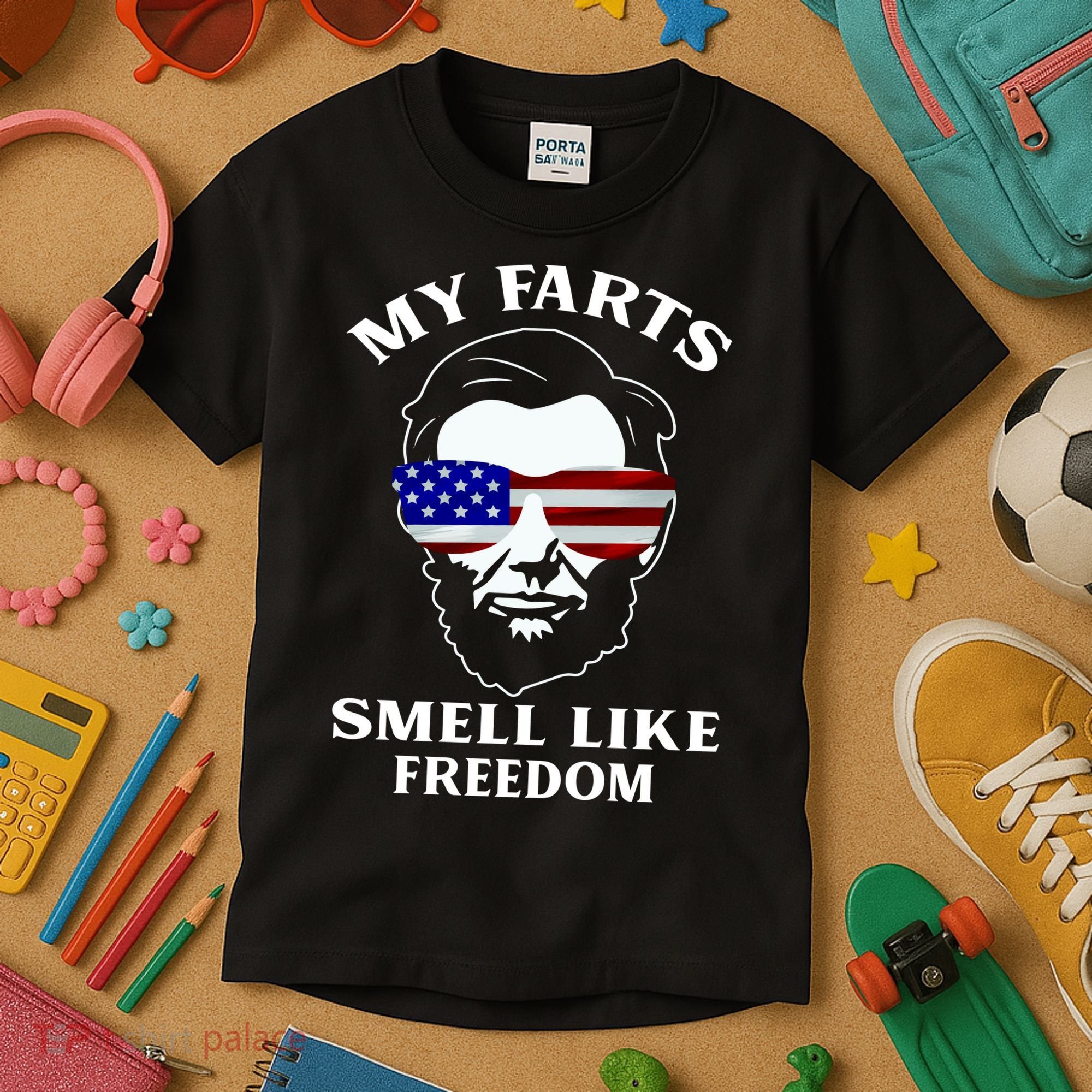 My Farts Smell Like Freedom Abraham Lincoln Kids T-Shirt