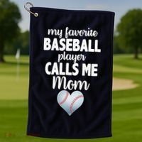 My Favorite Baseball Player Calls Me Mom Golf Towel thumb 1