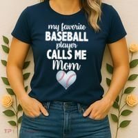 My Favorite Baseball Player Calls Me Mom Women's T-Shirt thumb 2