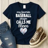 My Favorite Baseball Player Calls Me Mom Women's T-Shirt thumb 3