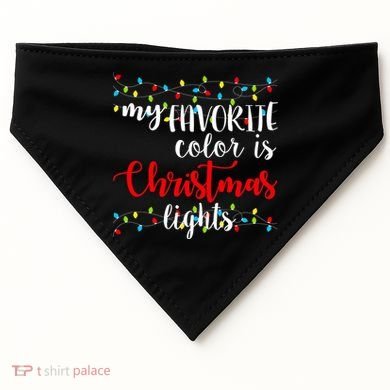 My Favorite Color Is Christmas Lights USA-Made Doggie Bandana