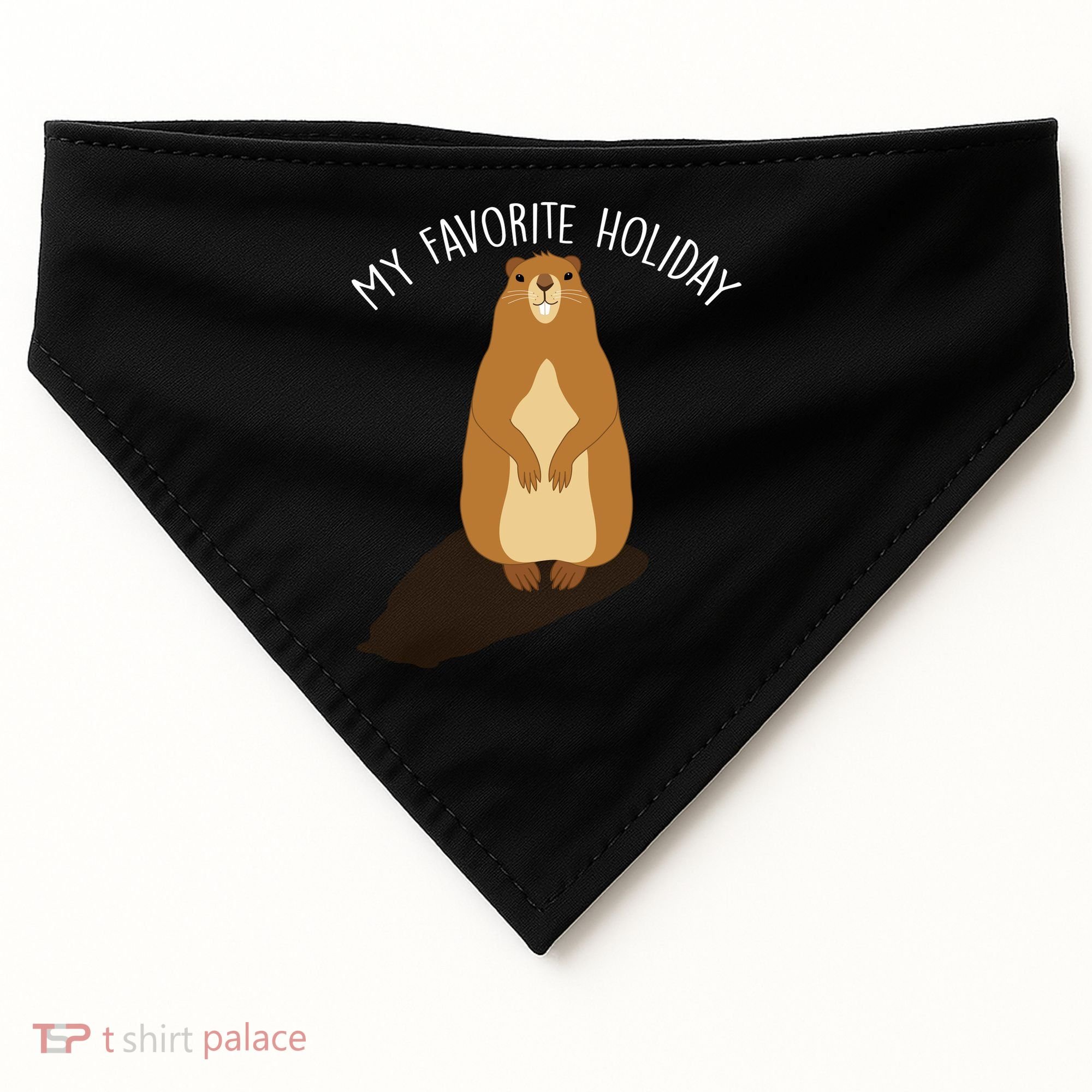 My Favorite Holiday Groundhog Day USA-Made Doggie Bandana