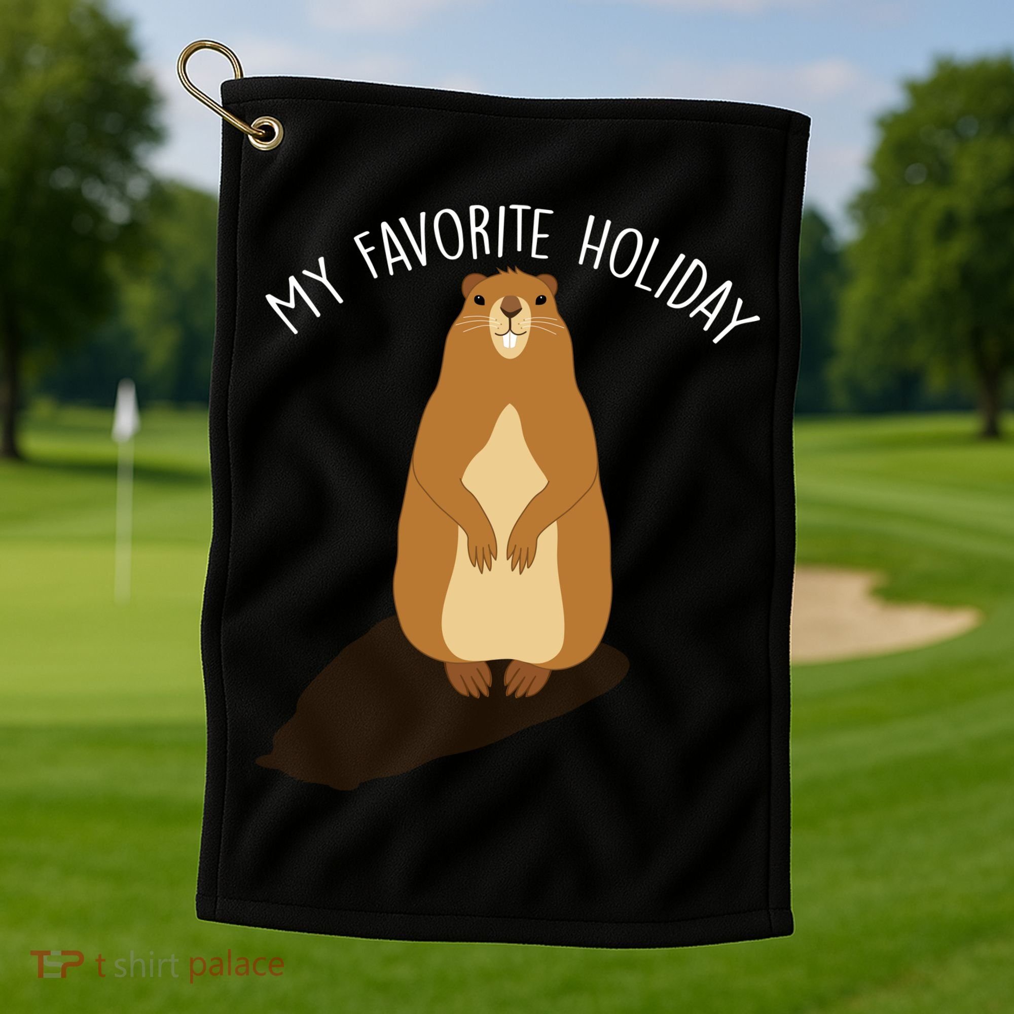My Favorite Holiday Groundhog Day Golf Towel