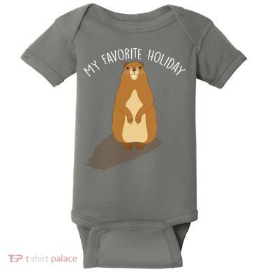 My Favorite Holiday Groundhog Day Baby Bodysuit