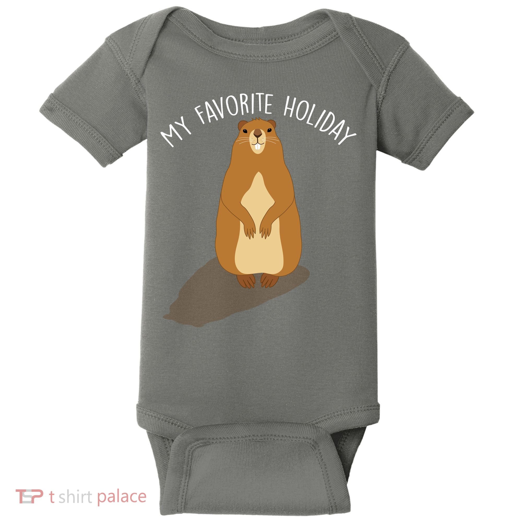 My Favorite Holiday Groundhog Day Baby Bodysuit