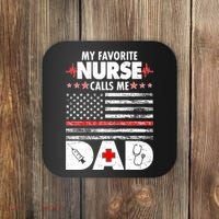 My Favorite Nurse Calls Me Dad Support Frontline Coaster thumb 0