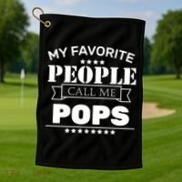 My Favorite People Call Me Pops Golf Towel thumb 1
