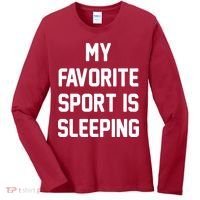 My Favorite Sport Is Sleeping Women's Long Sleeve Shirt thumb 0