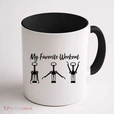 My Favorite Workout Wine Lover Coffee Mug back