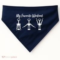 My Favorite Workout Wine Lover USA-Made Doggie Bandana thumb 0